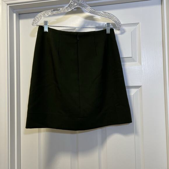 Loft knee length evergreen preppy uniform style button aline skirt size 2 - Picture 2 of 3